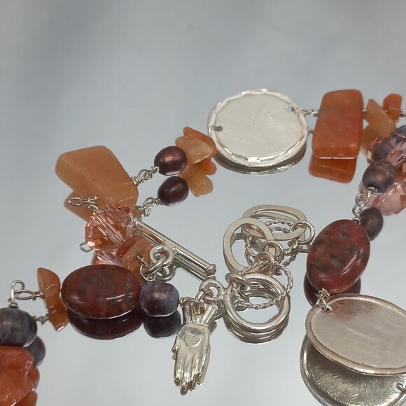 Vntg Quartz .925 Sterling Necklace Toggle Clasp HANDPICKED by Melanie Mauldin - Picture 8 of 10